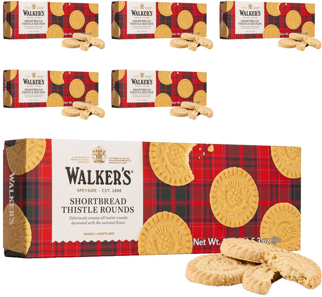 WALKERS 酥餅圓形奶油餅乾, 150g, 6個