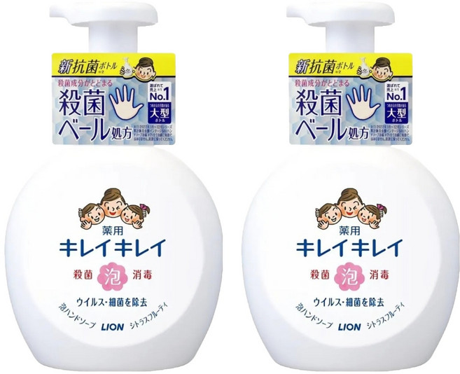 LION 獅王 趣淨 抗菌洗手慕斯 柑橘, 500ml, 2瓶