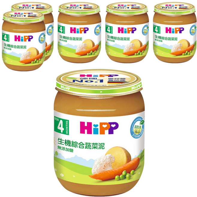 HiPP 喜寶 生機食物泥, 綜合蔬菜, 125g, 6罐