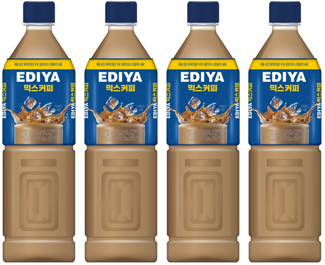 EDIYA COFFEE 三合一咖啡, 1L, 1瓶, 4瓶