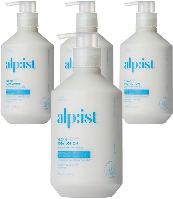 Alpist Vegan身體乳 嬰兒爽身粉香, 4瓶, 730ml