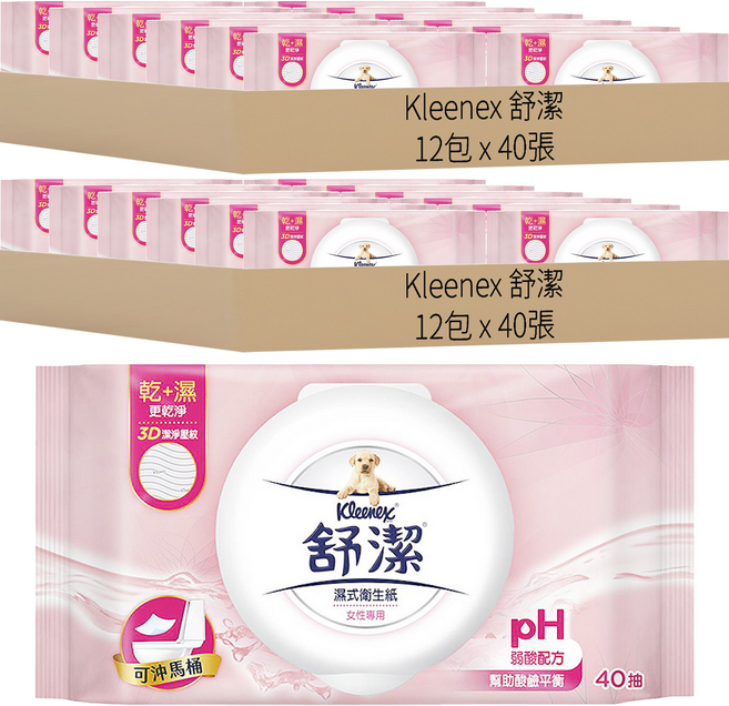 Kleenex 舒潔 女性濕式衛生紙, 1包, 24包