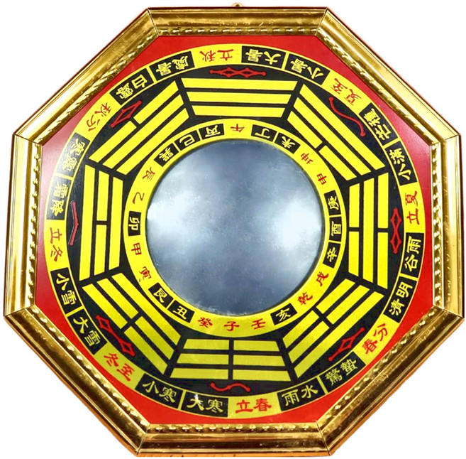 開運陶源 八卦鏡, 凸鏡 凸透鏡 黃色, 2個