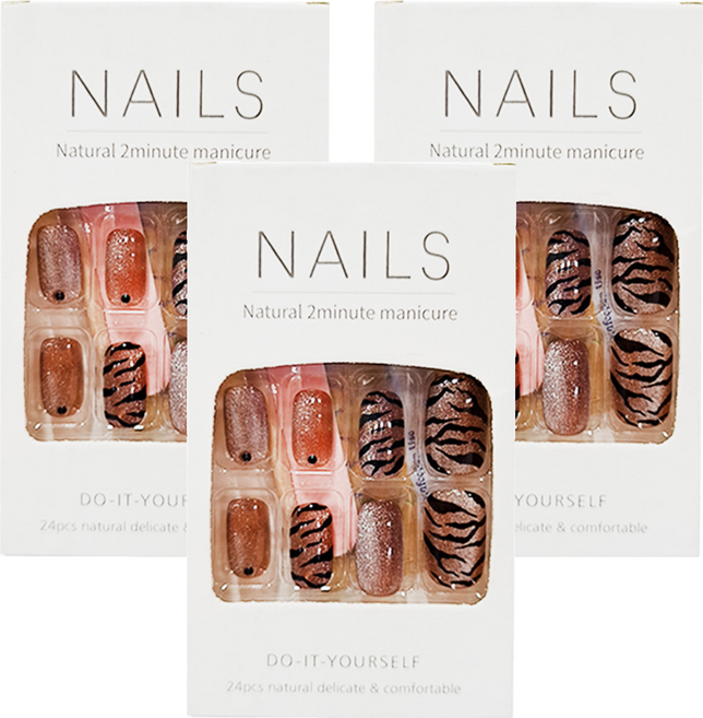 Paula's Nail 寶拉美甲 星月蝴蝶貓眼美甲貼片, CP89073 長款, 3盒