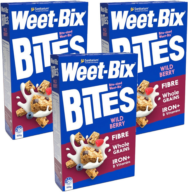Weet-Bix Sanitarium 欣善怡 Weet Bix全穀片, 500g, 3盒