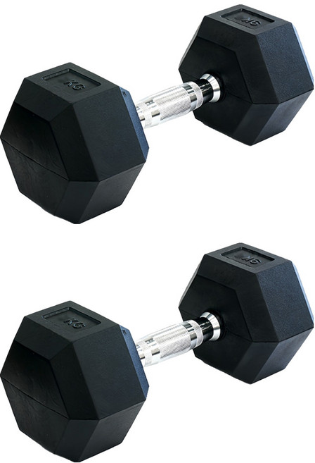HOME GYM CLUB 居家健身 六角包膠啞鈴 FB007, 7.5kg, 2個