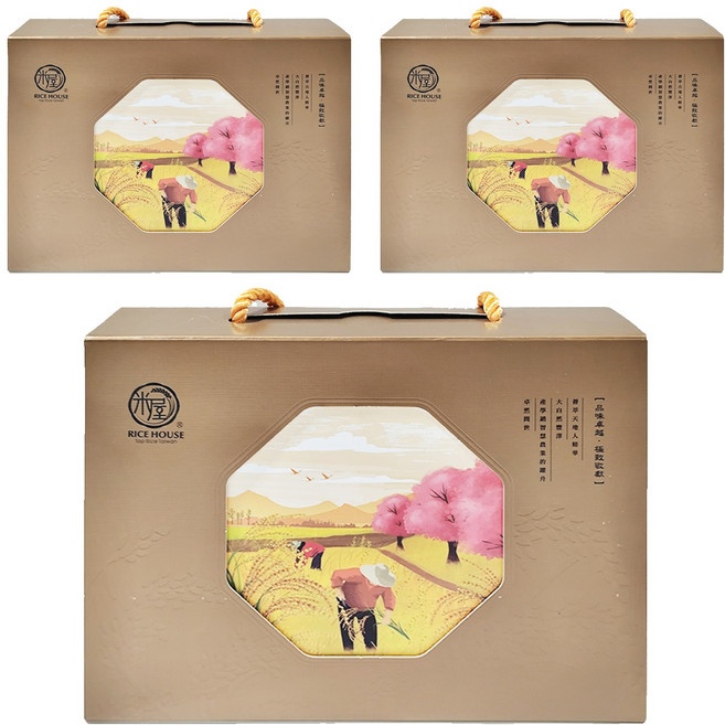 RICE HOUSE 米屋 金盈滿屋手提禮盒 馥米300g 3入, 3盒