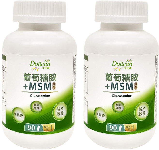 Dolican 多立康 葡萄糖胺+MSM二代升級版, 90顆, 1.224g, 2罐