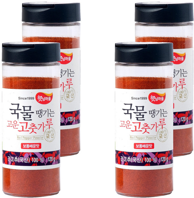 Sun Village 湯品必備 韓國產細辣椒粉 一般辣味, 120g, 4個