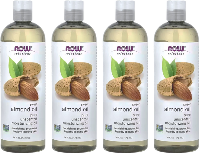 NOW Foods 純甜杏仁保濕油/基底油, 473ml, 4瓶