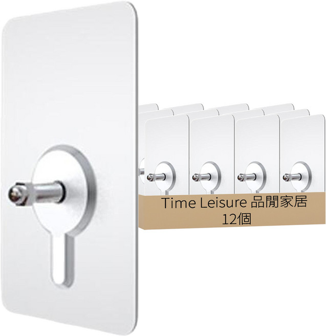 Time Leisure 品閒家居 免釘牆強力無痕收納架掛勾 螺絲桿 6mm, 透明色, 12個