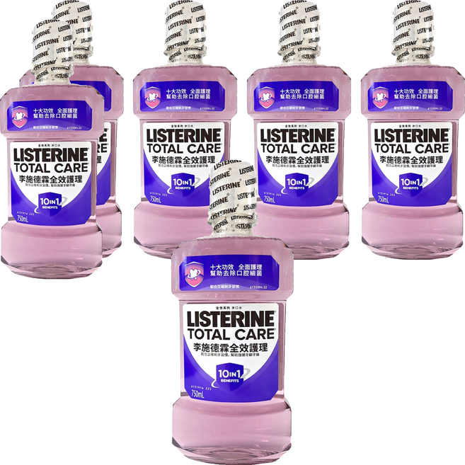 LISTERINE 李施德霖 台灣公司貨 全效護理漱口水, 750ml, 6瓶