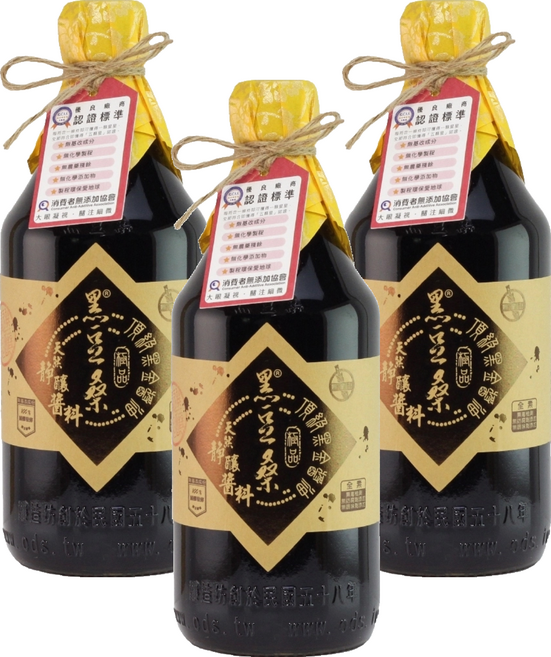 黑豆桑 天然極品頂級黑金醬油, 550ml, 3瓶