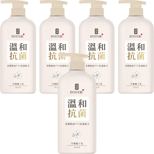 澡享 BODY愛抗菌沐浴乳 月桃梔子花, 900g, 5瓶