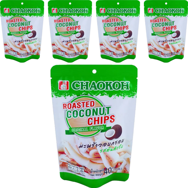CHAOKOH 椰子片, 5包, 40g