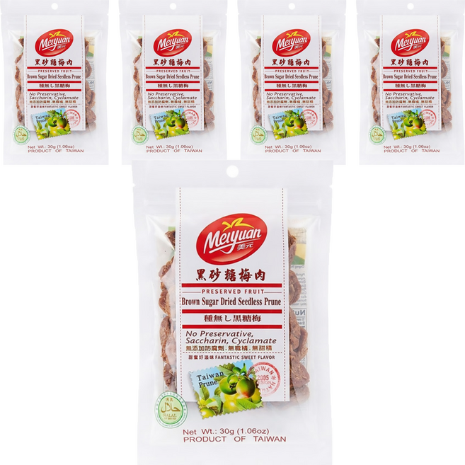 美元 黑砂糖梅肉, 30g, 5包