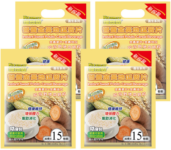Vitamax 維他麥 營養地瓜麥片, 450g, 4袋