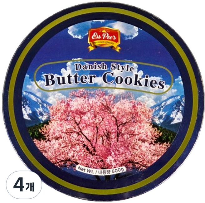 丹麥奶油曲奇 櫻花口味, 500g, 4個