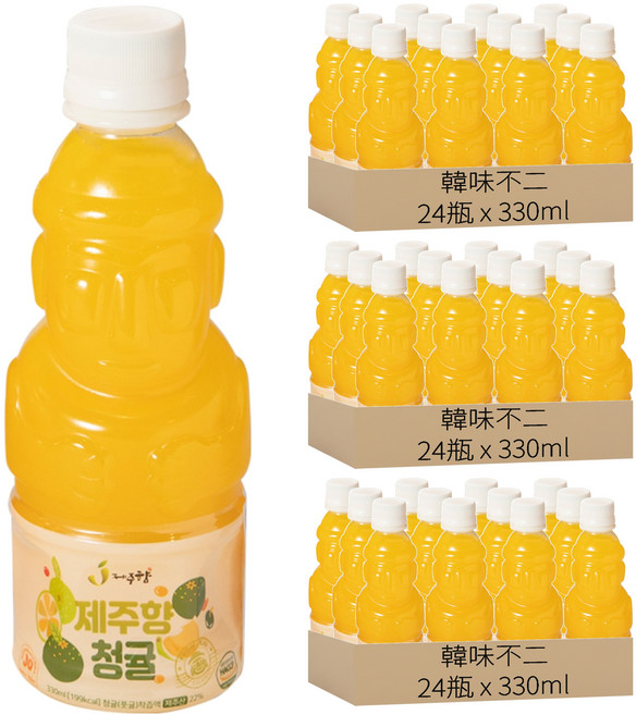 韓味不二 濟州島青橘果汁, 330ml, 72瓶