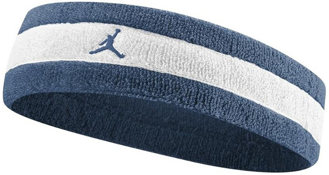 NIKE 耐吉 JORDAN 喬丹 M TERRY 頭帶, 藍色 + 白色, 1個