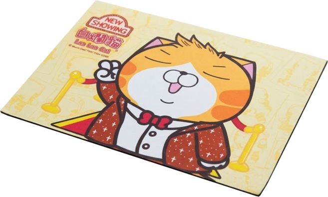 Lan Lan Cat 白爛貓 萬用墊, 黃色 + 橘色 + 白色, 1個