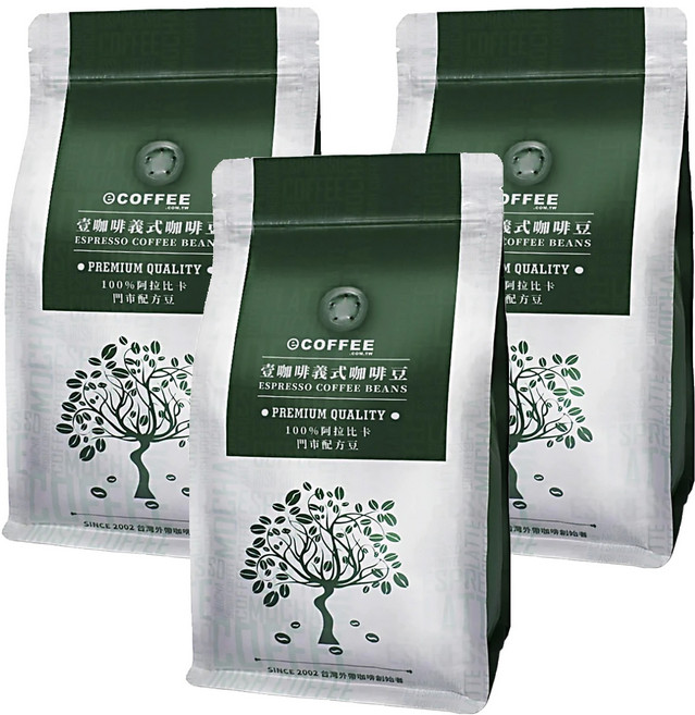 eCOFFEE 壹咖啡 義式綜合咖啡豆, 咖啡豆(無研磨), 454g, 3包