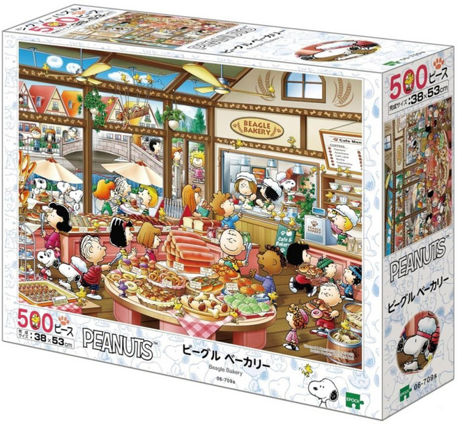 EPOCH PEANUTS 拼圖 附說明書 06-709s 53 x 38cm 6歲以上, 500片, 麵包房 多色, 1盒