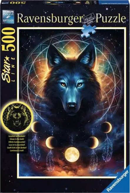 Ravensburger 維寶 夜光版 月狼, 500片, 月狼 多色, 1盒