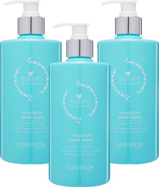 청정미인 히아루론 슈퍼아쿠아 클렌징폼, 3개, 500ml