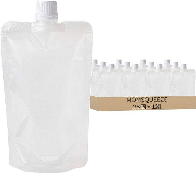 MOMSQUEEZE 吸嘴飲料袋, 300ml, 25個, 1組, 18 x 12cm