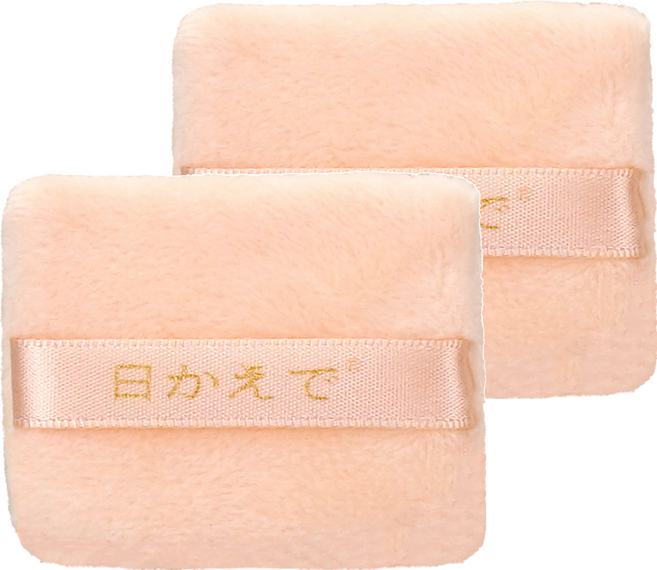 Sunland HAJIME 緞帶高級絨蜜粉撲 方型, 2個, 單一顏色