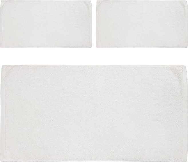 LIFE 來福牌 毛巾 150g 棉紗 76 x 36cm, 白色, 3條