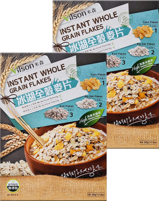 Vilson 米森 冰湖全穀麥片, 500g, 2盒