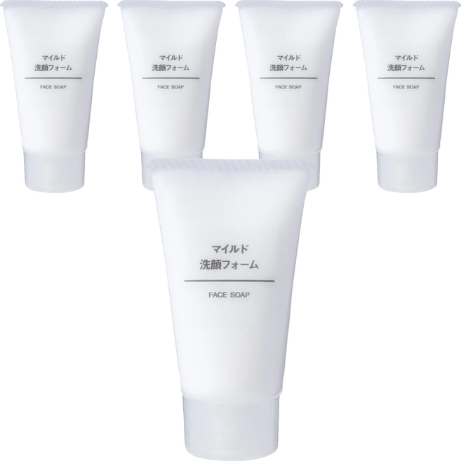MUJI 無印良品 台灣公司貨 溫和洗面乳, 30g, 5條
