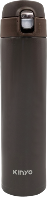 Kinyo 304不鏽鋼大容量彈蓋保溫杯, 棕色, 1個, 520ml