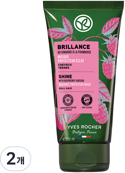 YVES ROCHER 伊夫黎雪 覆盆莓亮澤護髮素, 2個, 200ml