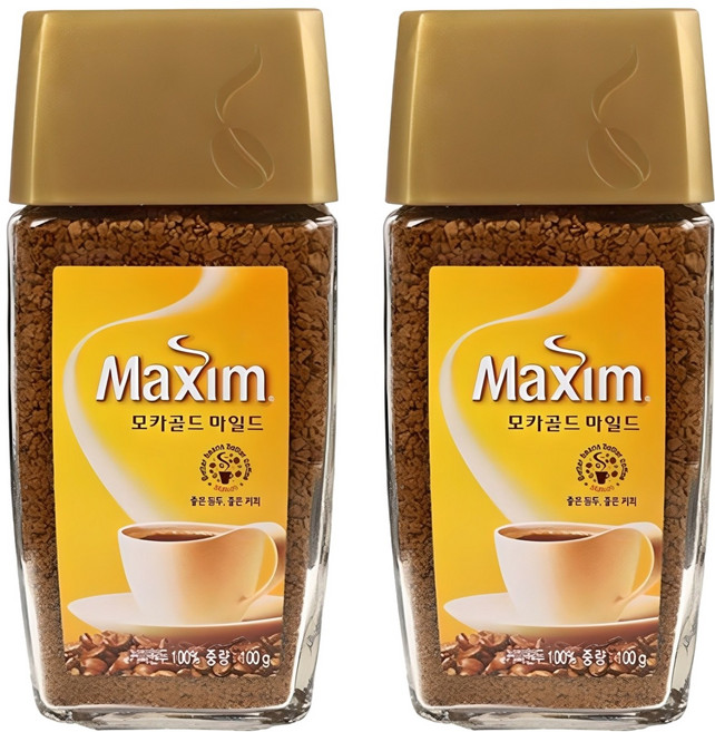Maxim 麥心 摩卡黃金溫和瓶裝即溶咖啡, 100g, 1罐, 2罐