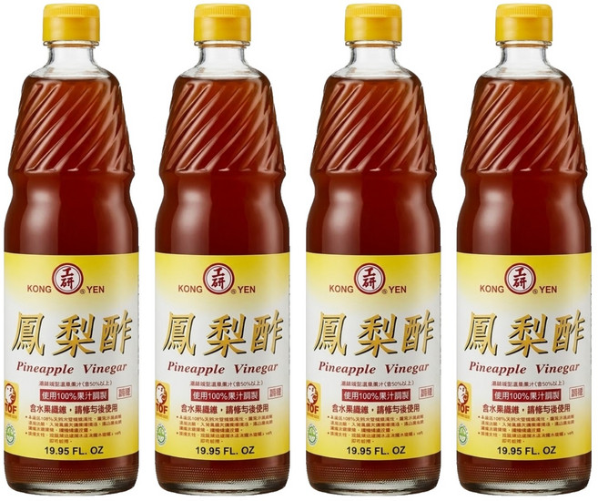 KONG YEN 工研 鳳梨水果醋, 600ml, 4瓶