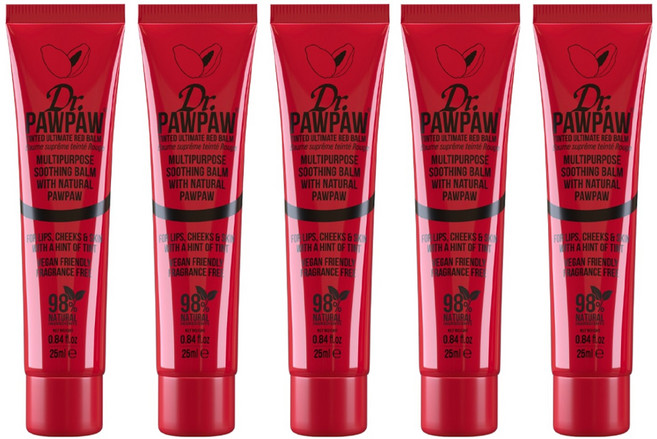 Dr.PAWPAW 台灣公司貨 潤色霜(英國木瓜霜 護唇膏), 熱戀紅, 25ml, 5條