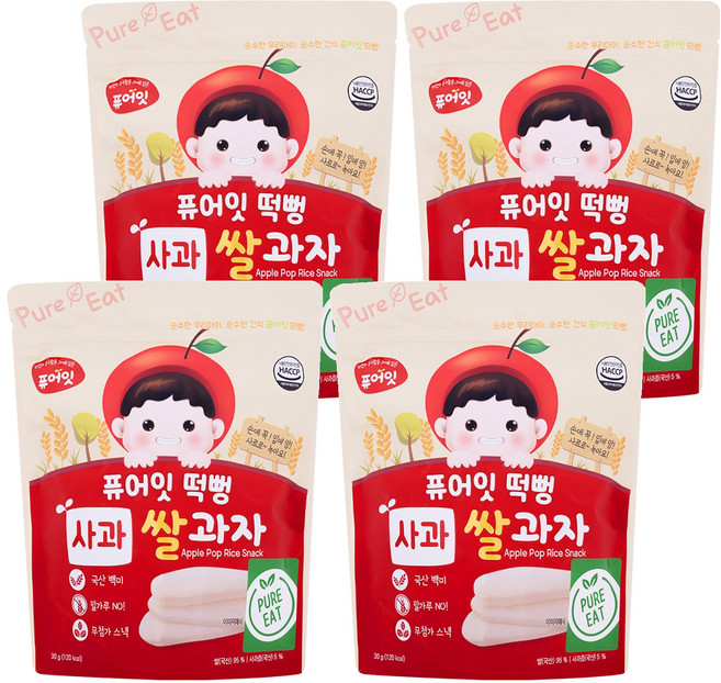 Pure Eat 幼兒米餅, 蘋果, 30g, 4包