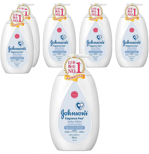 Johnson's 嬌生 嬰兒純淨潤膚乳液, 500ml, 6瓶