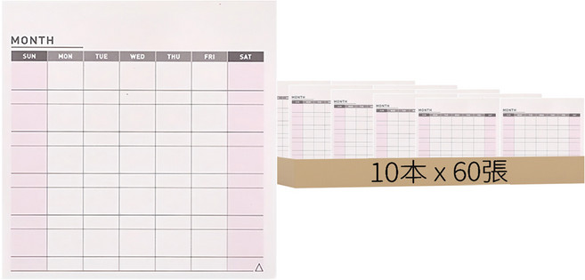 小麥購物 日程計劃便條本 月計劃 G408 10 x 10cm 39g 60張, 10本, 1組, 混合顏色