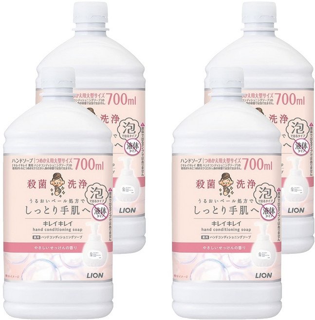 LION 獅王 趣淨 敏弱肌專用洗手慕斯補充瓶, 700ml, 4瓶