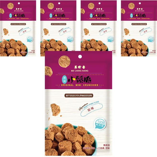 Bee Cheng Hiang 美珍香 原味小鬆脆, 60g, 5個