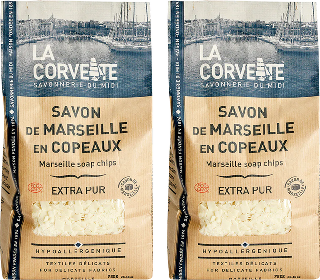 LA CORVETTE 法釩馬賽莊園 經典植物油馬賽皂絲, 750g, 2包