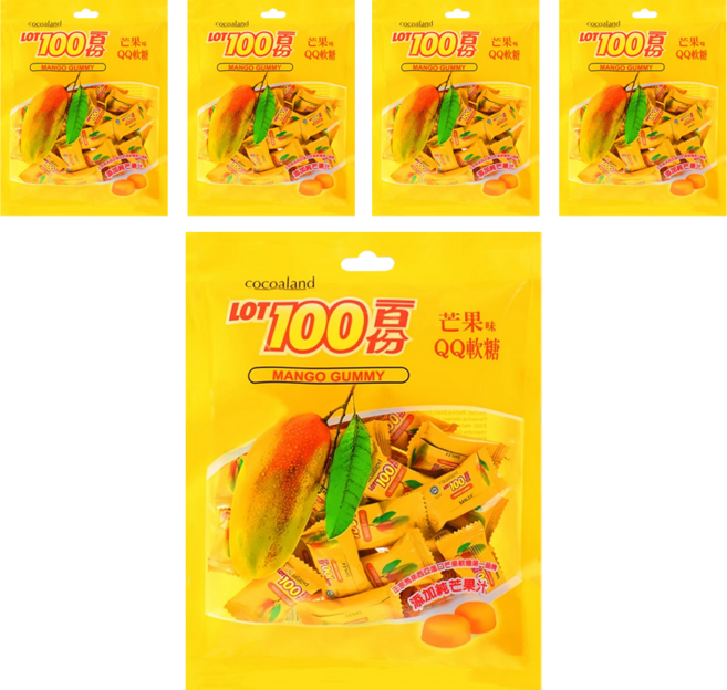 LOT100 一百份 芒果味QQ軟糖, 200g, 5袋