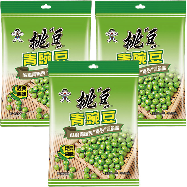 旺旺 挑豆 青豌豆 經典醬味, 160g, 3袋