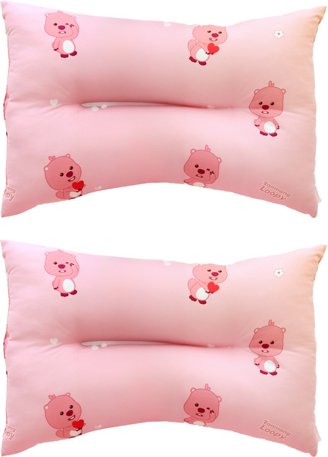 Nara Home Deco Zanmang Loopy 可愛愛心 護頸枕, 2個, 粉色
