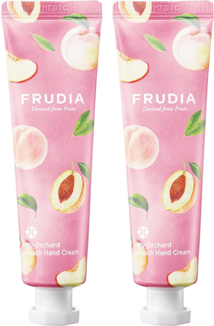 FRUDIA 台灣公司貨 文青果社 輕盈保濕護手霜 水蜜桃, 30g, 2條