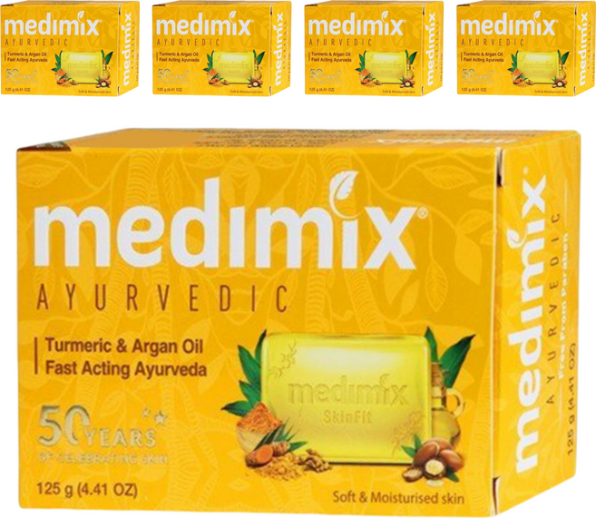 medimix 台灣公司貨 綠寶石皇室藥草浴 美肌皂 薑黃, 125g, 5個